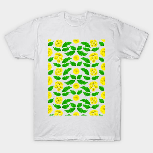 Yellow Flowers Floral Pattern T-Shirt by François Belchior